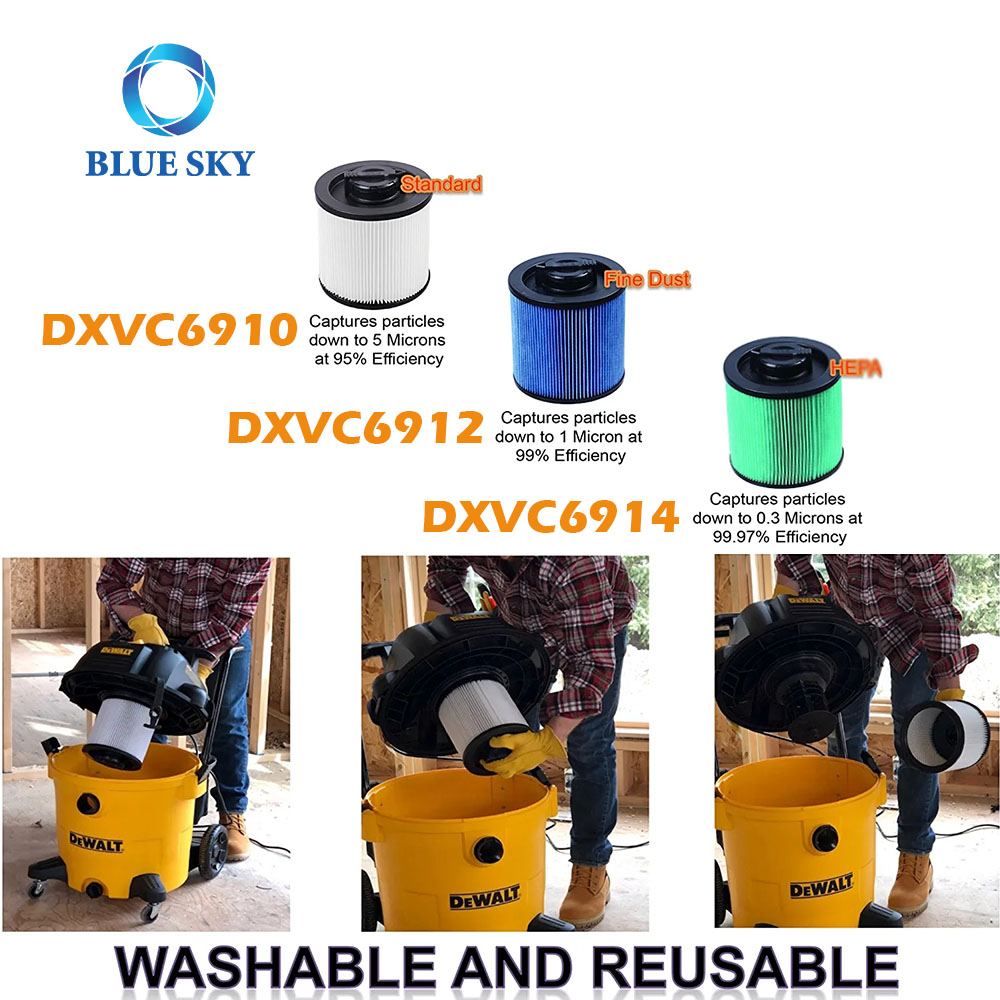 DeWalt DXVC4001 DXVC4002 DXVC4003 DXVC6910 DXVC6912 DXVC6914 Filter Fit for Dewalt 4-5 6-16 Gallon Wet Dry Vacuum Cleaner Part