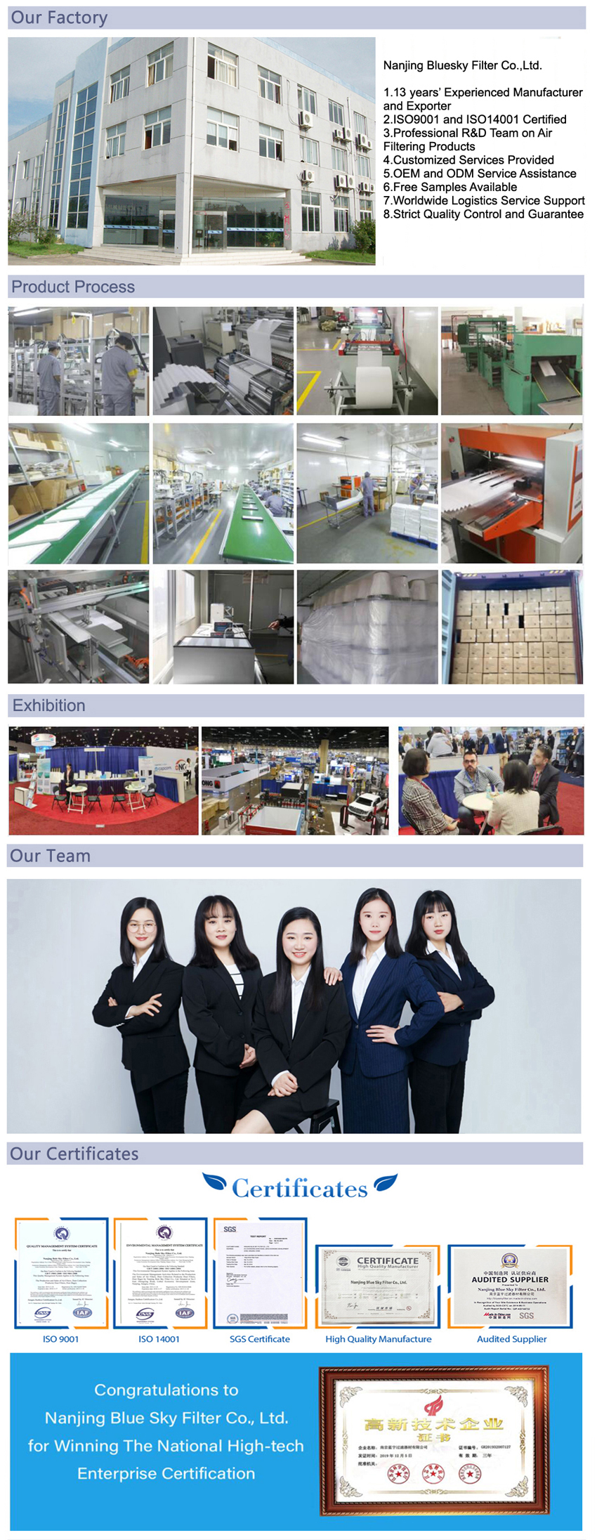 Our Company of Panel HEPA Filters