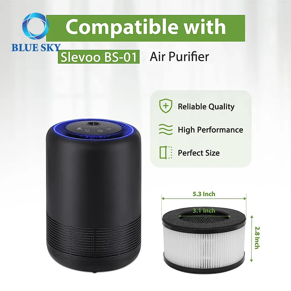 BS-01 H13 True HEPA Replacement Filter Compatible with Slevoo BS-01 Air Purifier Part BS01