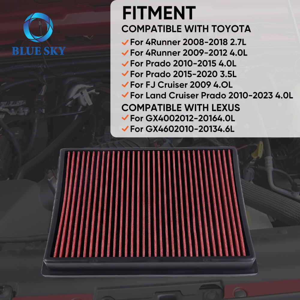 Engine Air Filter 33-2438, K&N Filter Replacement compatible car models, for 2010-2019 Toyota Lexus SUV V6V8 4runner GX460 Engine Air Filter 33-2438, K&N Filter Replacement compatible car models, for 2010-2019 Toyota Lexus SUV V6V8 4runner GX460