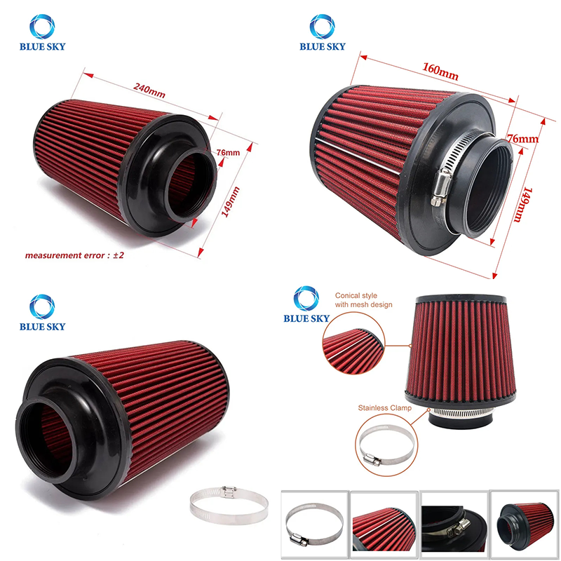 76mm Intake Air Filter for KN 