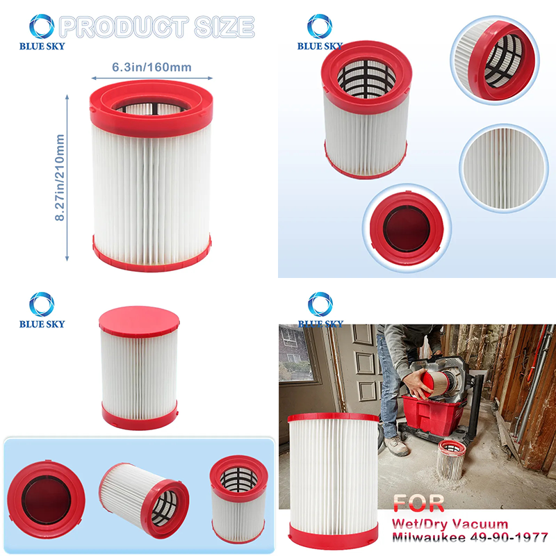 Cartridge Filters for Milwaukee 0910-20 M18 Vacuum Cleaner Replace Parts