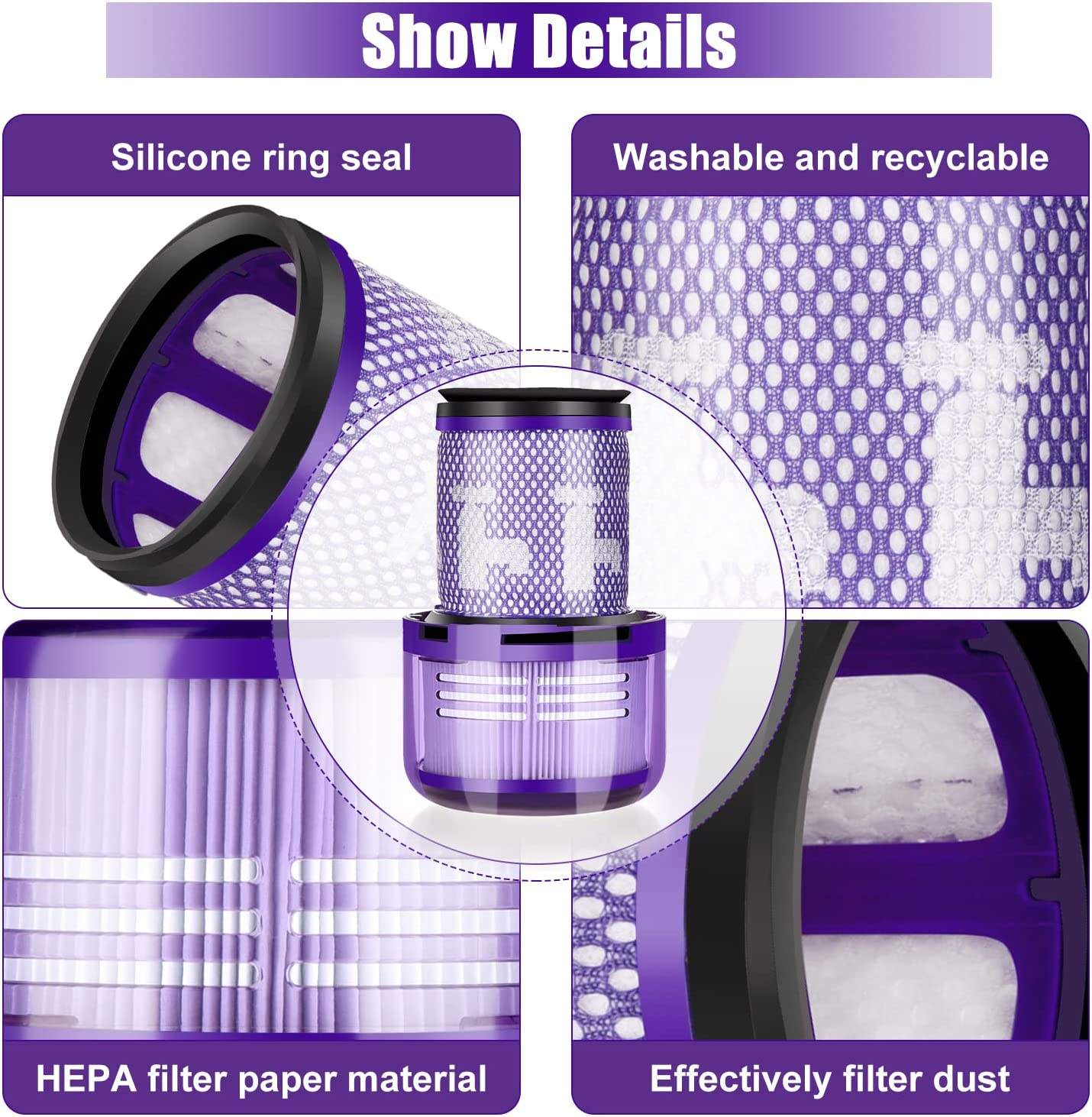 HEPA Post Motor Filter For Dyson V12 Cordless Stick Vacuum Cleaner Replacement Parts