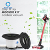 Cartridge HEPA Filters and Strainer Screen for Moosoo K17 Cordless Vacuum Cleaners