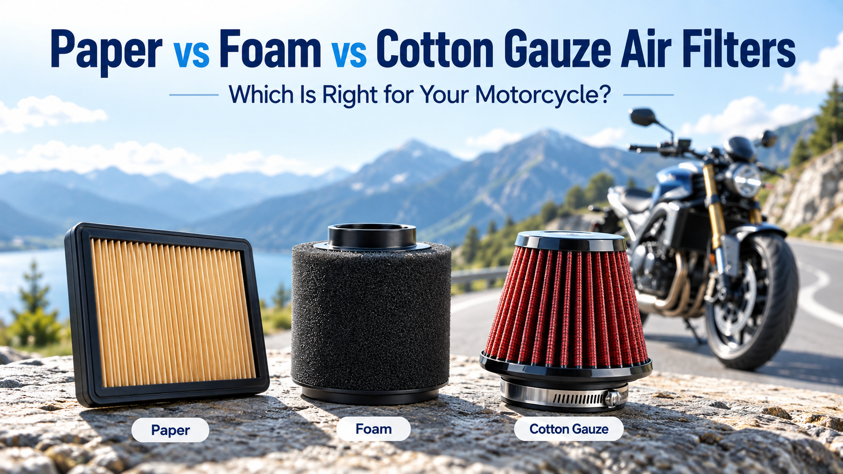Paper vs Foam vs Cotton Gauze Motorcycle Air Filters Paper vs Foam vs Cotton Gauze Motorcycle Air Filters