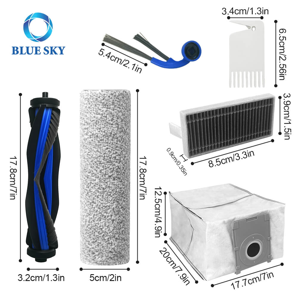 Size of HEPA Filter, Main Brush, Side Brushes, Dust Bag for Ecovacs Deebot T80 Omni T80 Robotic Vacuum Cleaner Size of HEPA Filter, Main Brush, Side Brushes, Dust Bag for Ecovacs Deebot T80 Omni T80 Robotic Vacuum Cleaner