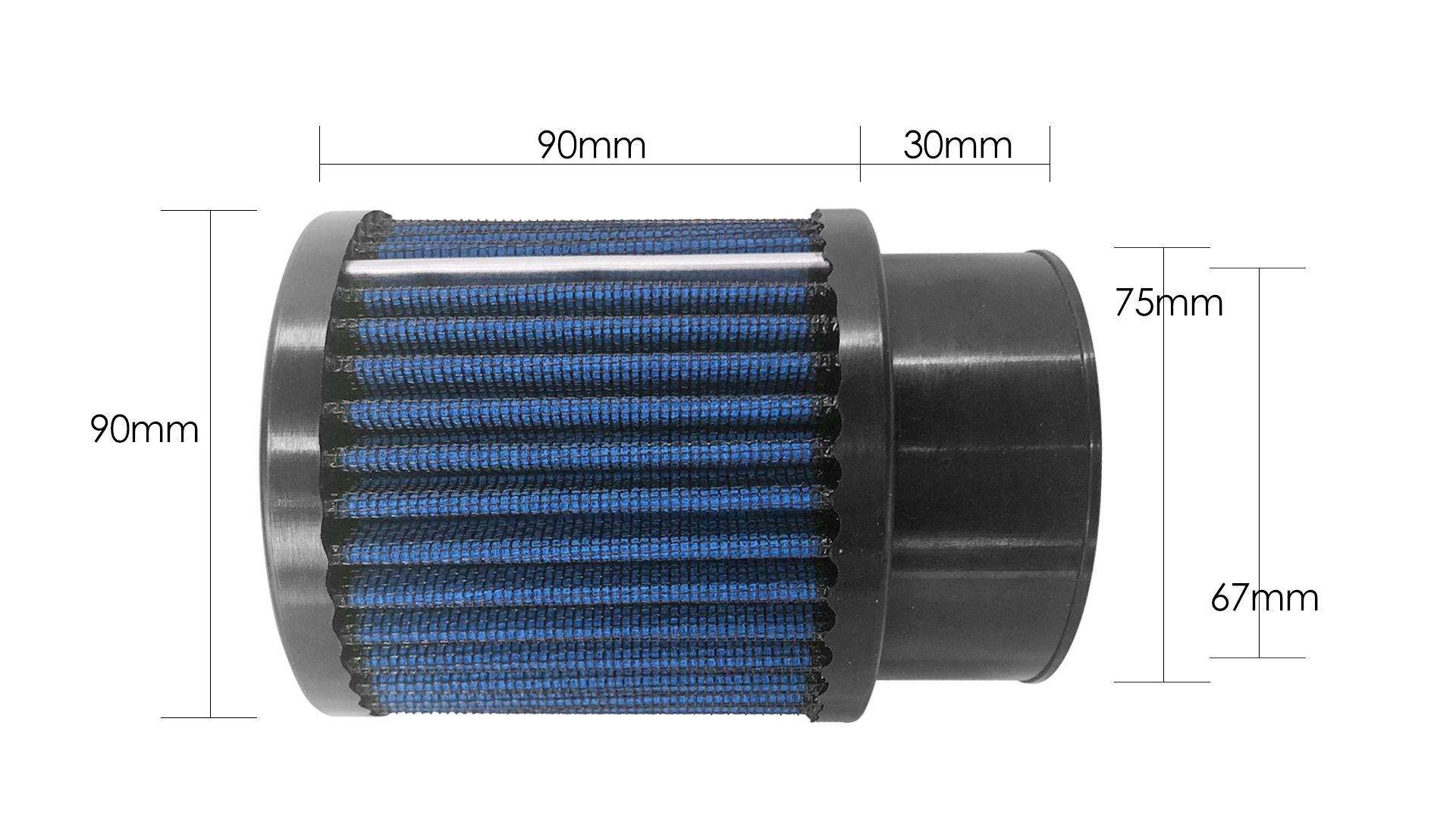 Universal High Performance 2.6'' 67mm Car Air Intake Filter Replacements