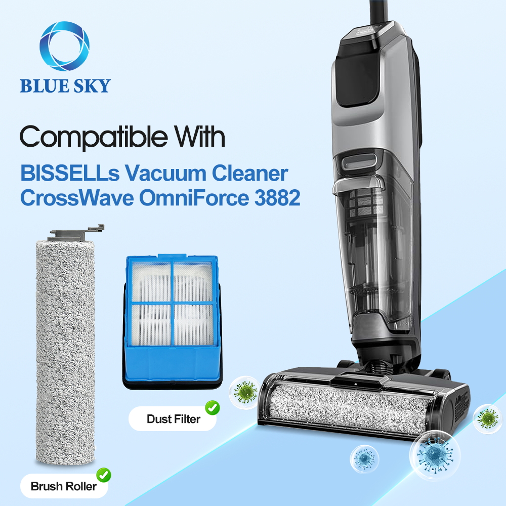 Bissell CrossWave OmniForce 3882 Vacuum Cleaner Dust Filter and Roller Brush Replacement Kit