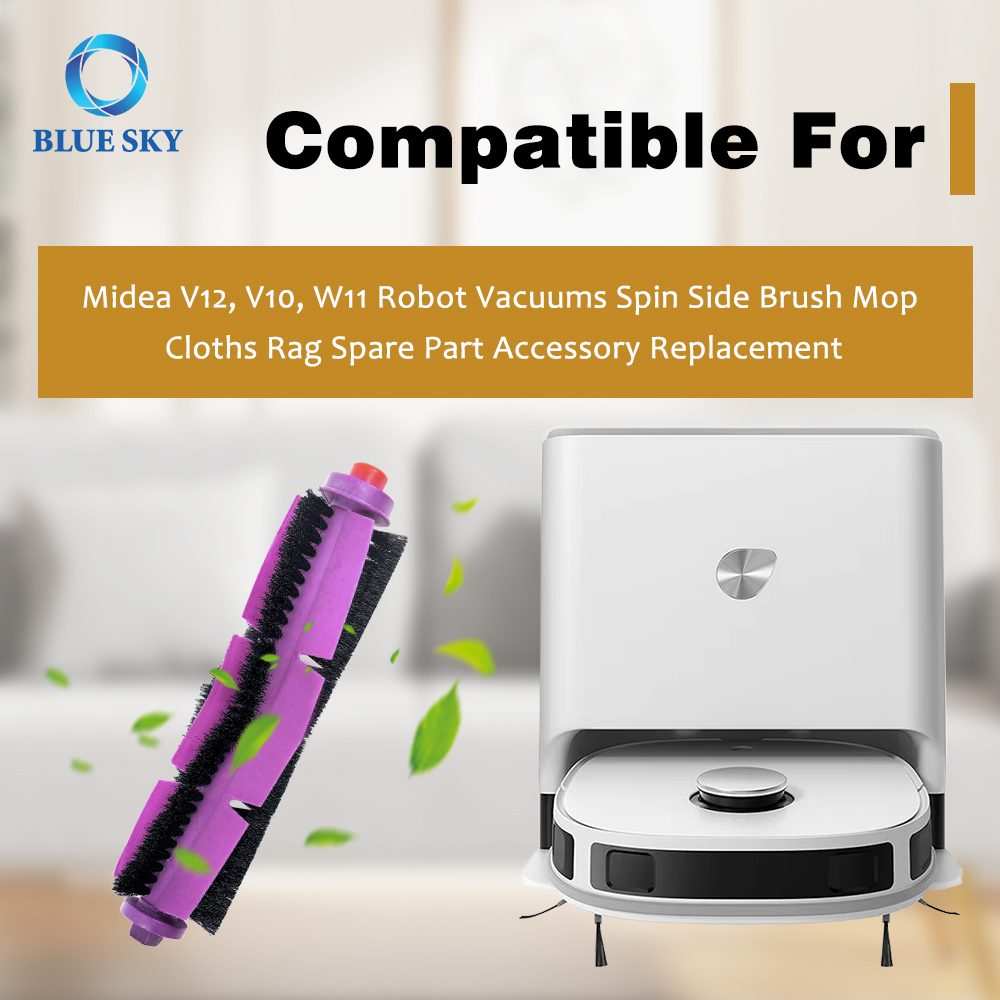 Vacuum Cleaner Parts for Midea V12 V10 W11 Robot Vacuums Roller Brush Side Brush Mop Cloth Dust Bag HEPA Filter Replacement