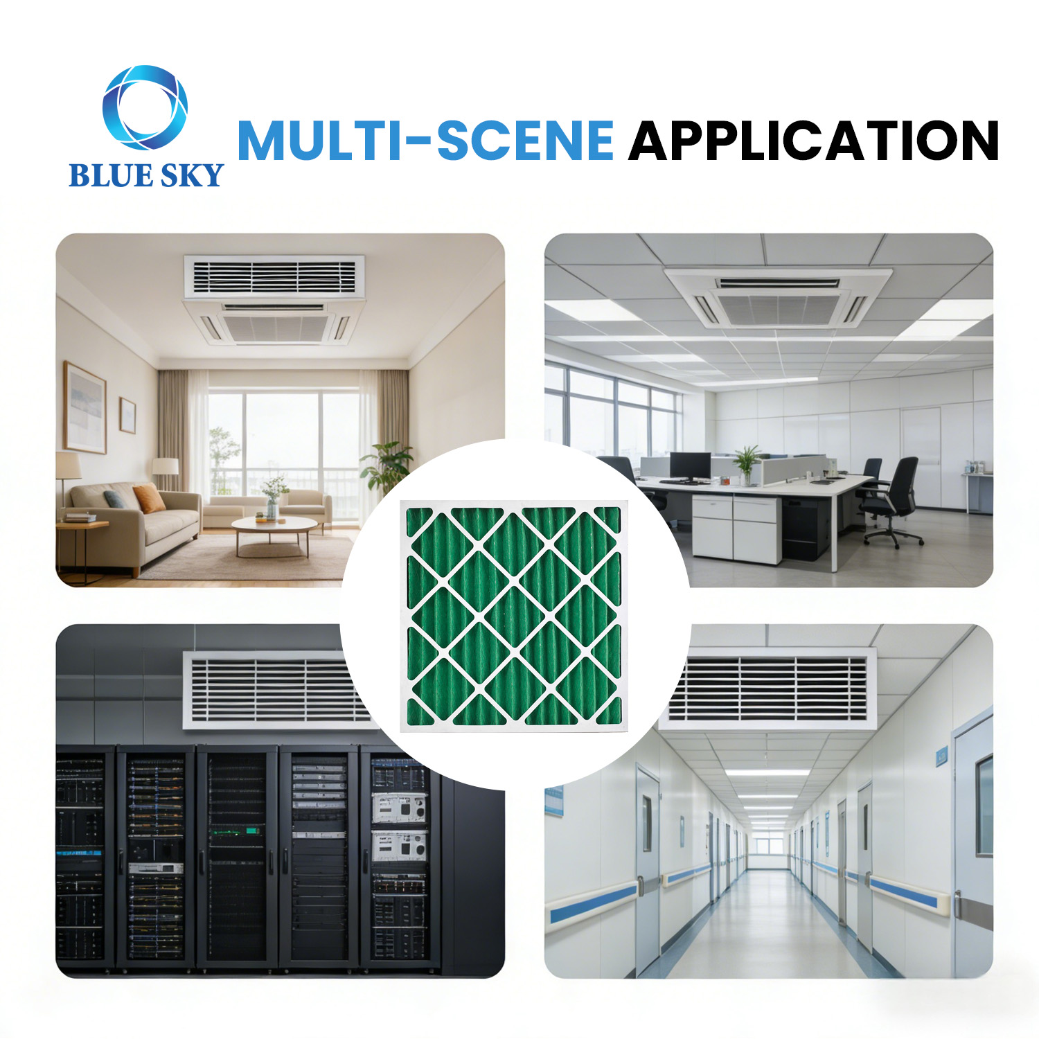 G4 pleated panel air filter 24x24x2 inch for HVAC air conditioning and ventilation system filtration
