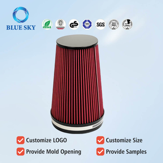Professional Filter Supplier 6 Inch Universal High-Flow Air Filter - 152mm Inlet Performance Car Intake Filter Replacement