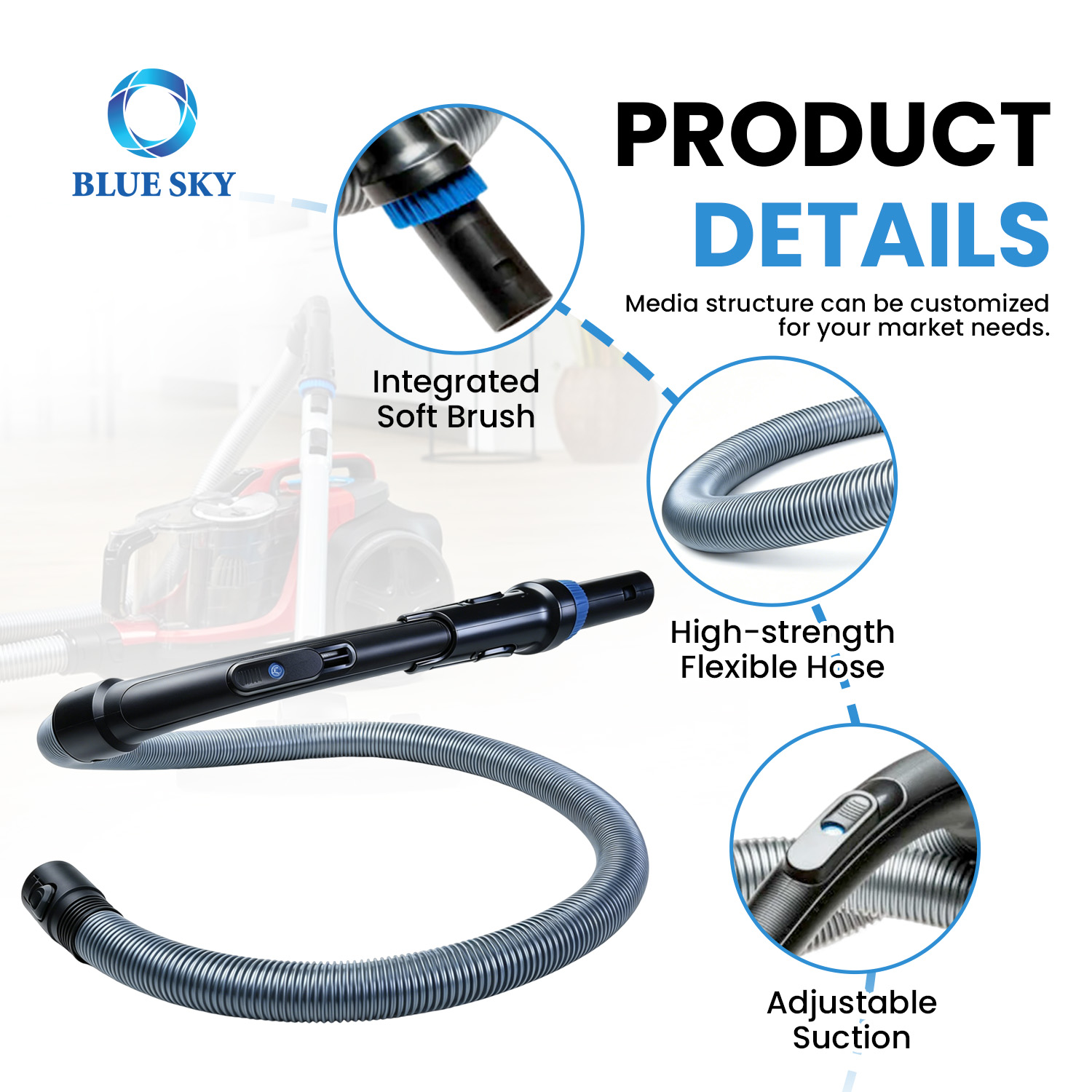 Philips vacuum cleaner hose replacement for FC9078 FC9330 FC9331 FC9332 FC9350 flexible durable hose