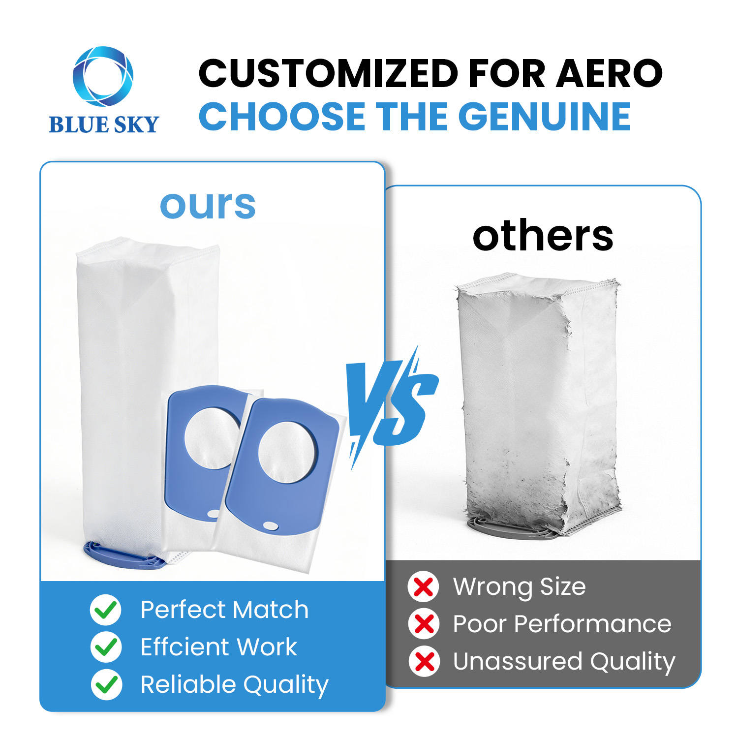 Replacement dust bag for Levoit AERO vacuum cleaner cleaning station high efficiency disposable vacuum bag 