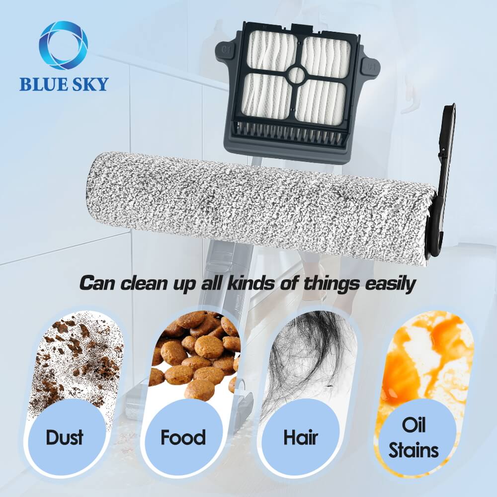 Roller Brush and Filter Replacement for Tineco Floor One Stretch S6 Vacuum Cleaner