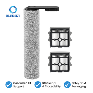 Replacement roller brush and two pleated filters compatible with Tinecos GO H2O HammerHead wet and dry floor washers