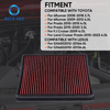 Engine Air Filter 33-2438, K&N Filter Replacement compatible car models, for 2010-2019 Toyota Lexus SUV V6V8 4runner GX460