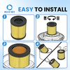 Pleated cartridge filter replacement compatible with selected Parksides PWD 12 A1 PWD 20 A1 PWD 25 A1 and PWD 30 A1 vacuum cleaners