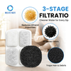 Replacement filter set compatible with FEELNEEDYs FN-W18 pet water fountain, containing eight water filters and eight pump sponges