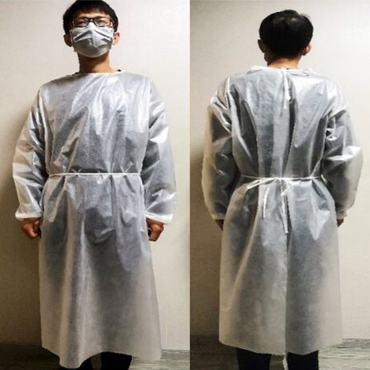 PE Disposable Isolation Gown Non-woven Isolation Gown Disposable Protection Suit Hospital Protection Suit Disposable Medical Gowns