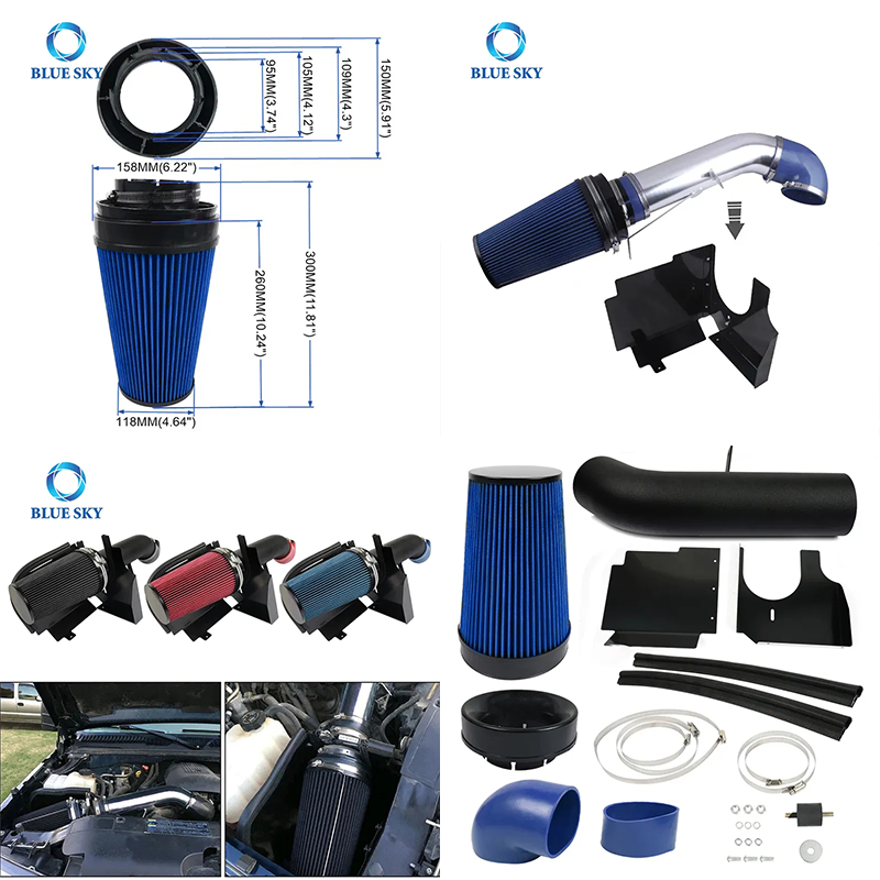 Cold Air Intake Filter And Heat Shield Kit