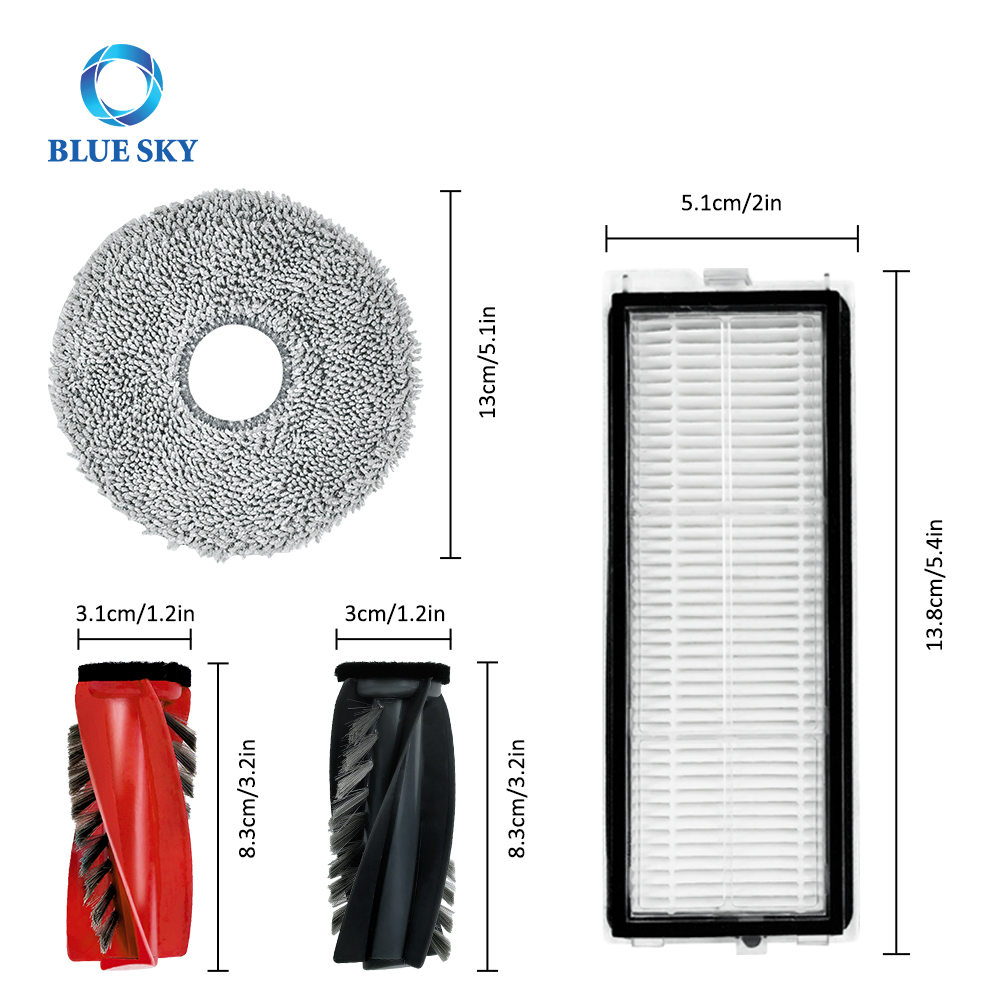 Size of Filter,Mop Cloth,Roller Brush Replacement fits for Roborock Qrevo Curv P20 Pro Robot Vacuum Cleaner