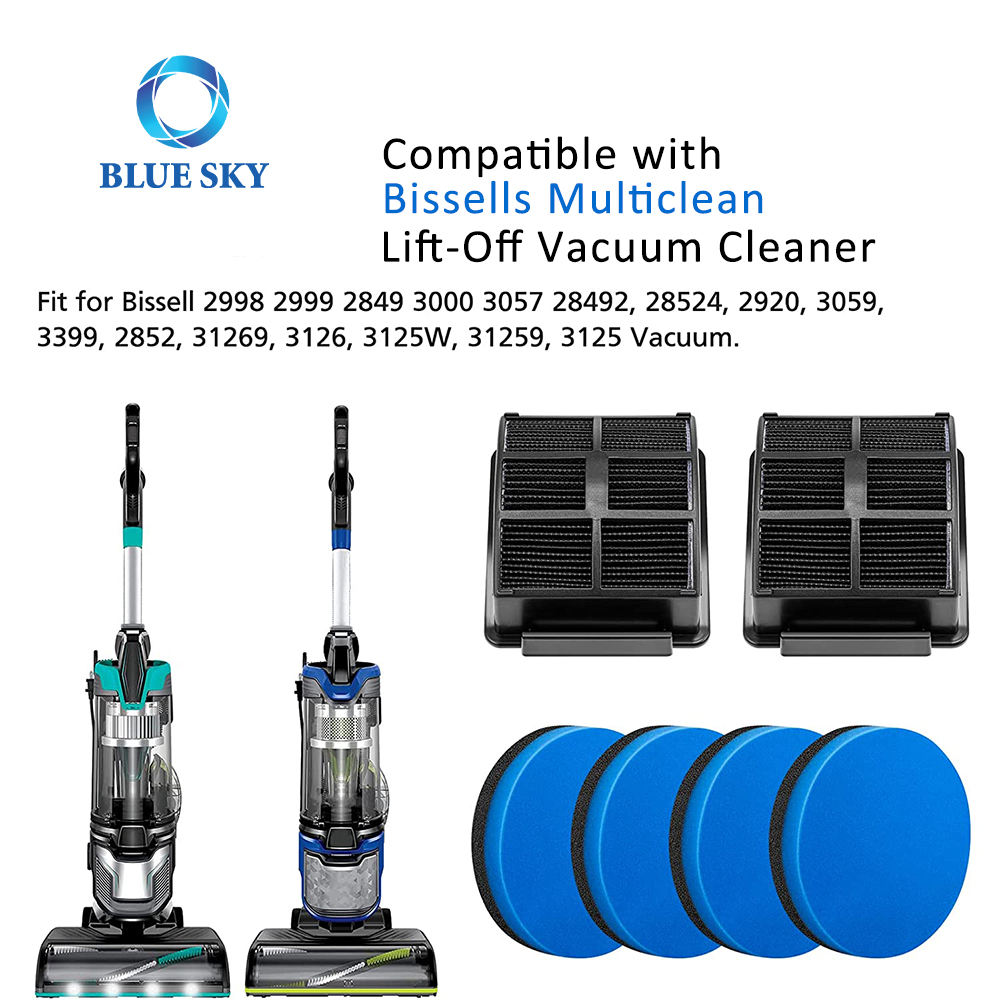 Replacement H11 Pre-Motor Foam Felt Filter Kit Part 1625641 for Bissell 2998 Multiclean Lift-Off Pet Vacuum Cleaner