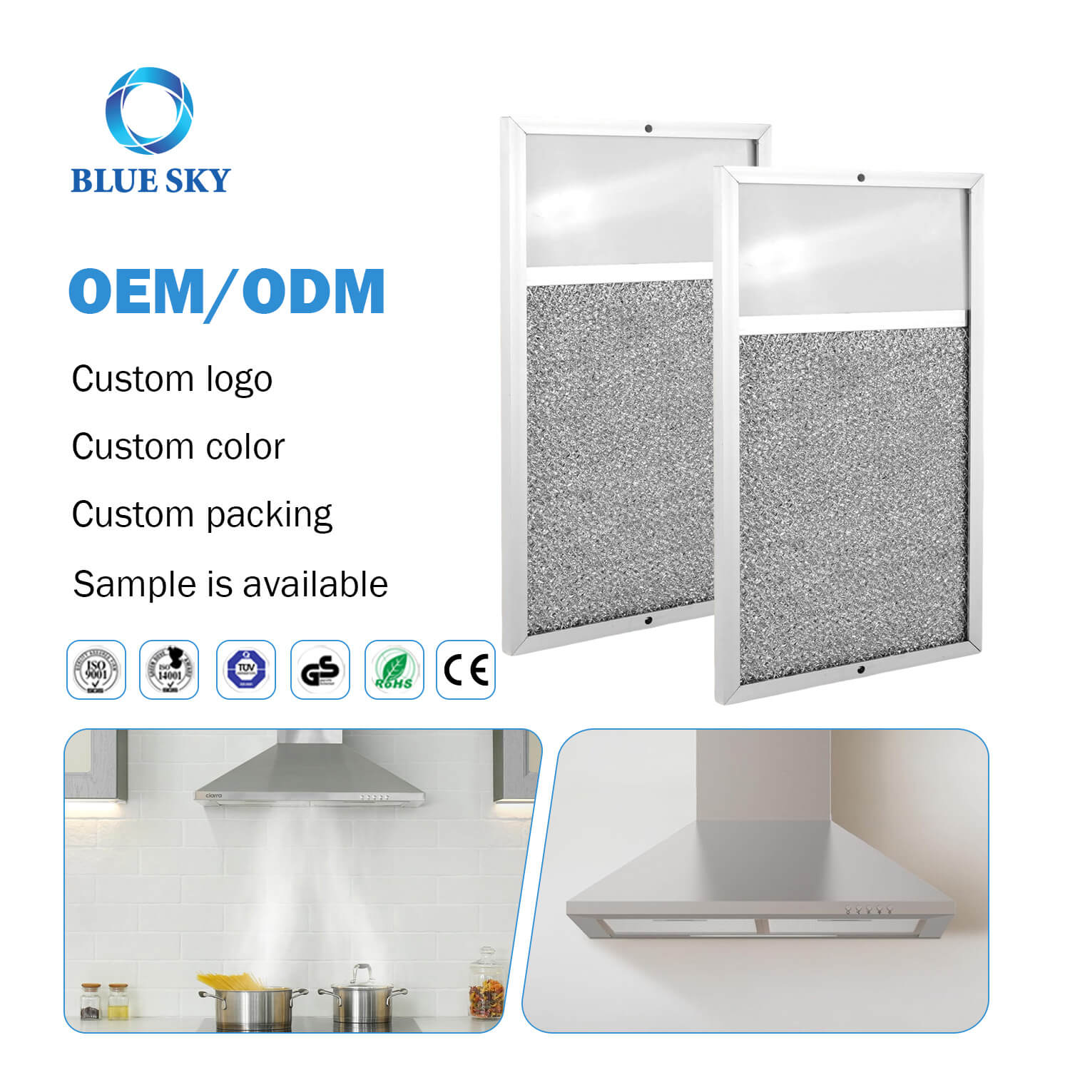 SR610027 Range Hood Filter Grease Filter Aluminium Mesh Grease Lens Range Hood Filter for Broann R610027