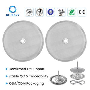4 inch stainless steel French press replacement filter screen for 1000ml 34oz 8 cup coffee maker reusable coffee filter