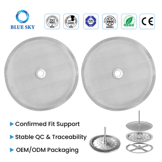 Stainless Steel French Press Replacement Filter Screen 4 Inch for 1000ml 34oz 8 Cup Coffee Maker