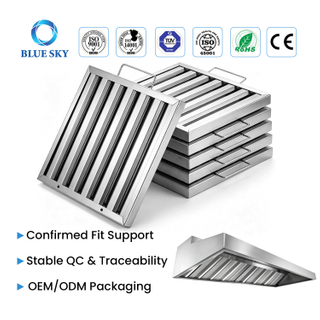 19.5 X 19.5 Inch Commercial Kitchen Hood Grease Filter - 201 Stainless Steel Exhaust Hood Filter Customized Available
