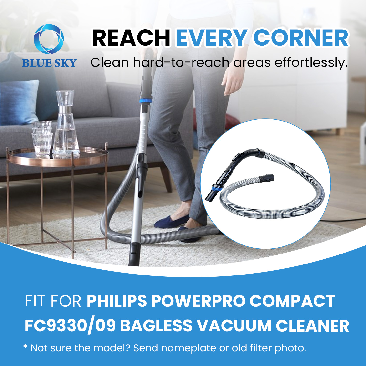 Philips vacuum cleaner hose replacement for FC9078 FC9330 FC9331 FC9332 FC9350 flexible durable hose