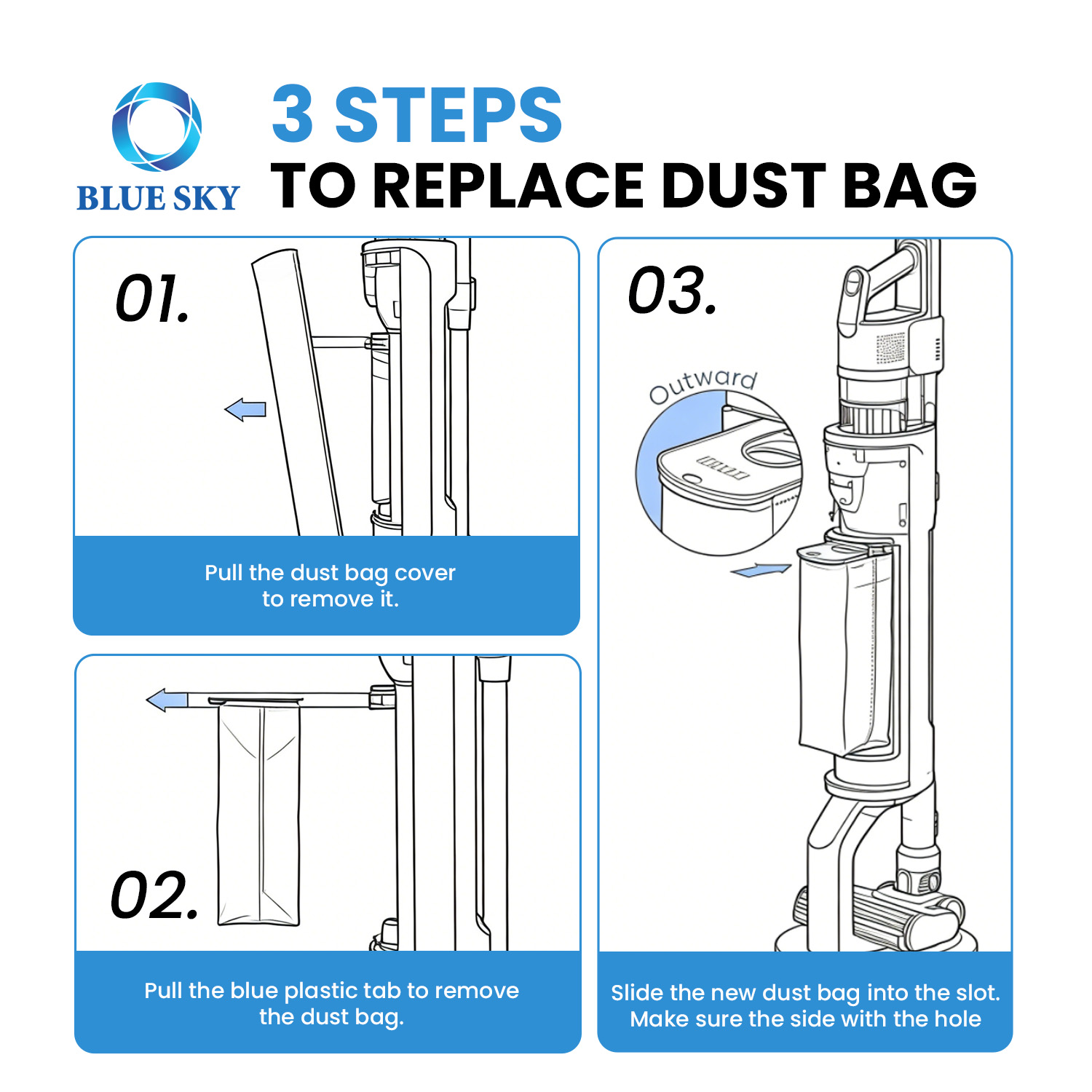 Replacement dust bag for Levoit AERO vacuum cleaner cleaning station high efficiency disposable vacuum bag 