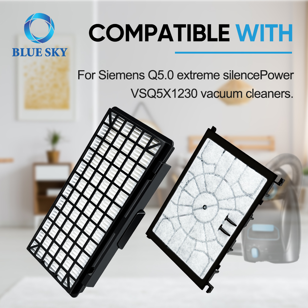 HEPA exhaust and motor protection filter kit compatible with Siemenss Q5.0 and Q8.0 vacuums including VSQ5 models