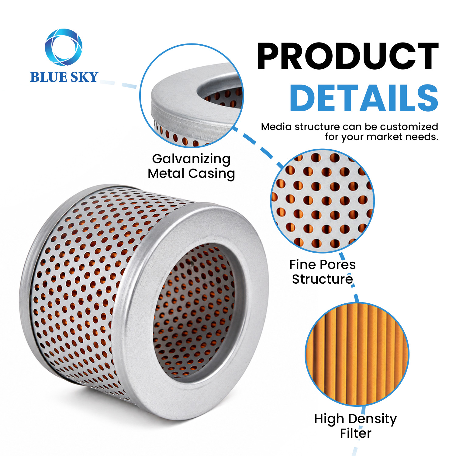 C1112 air intake filter cartridge compatible with Beckers U4.40 U4.70 vacuum pumps replacing 84040107000