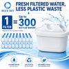 White water filter pitcher replacement cartridge with coconut shell activated carbon and multi-layer media for gravity filtration