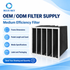 Activated carbon HVAC pocket bag air filter with an aluminum frame, custom pocket configuration and specified filtration grade