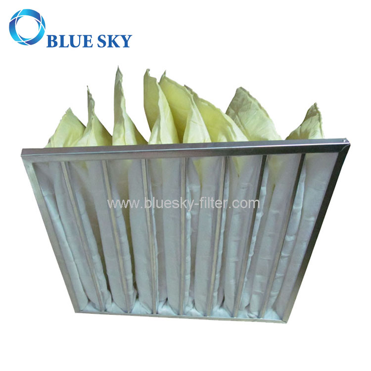  592*592*525mm Middle Efficiency Synthetic Fiber Pocket Filter Bags for Air Conditioning Ventilation System
