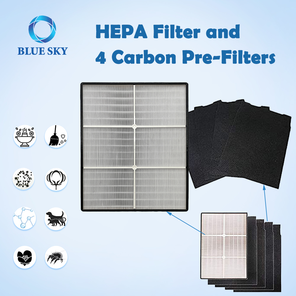 HEPA Filter and 4 Carbon Pre Filters for Whirlpool AP25030K APR25530L APR25130L