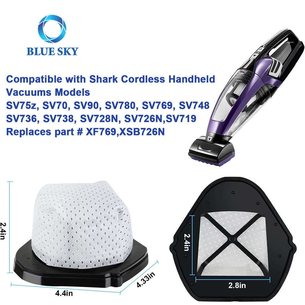 H12 Filters for Sharks SV780 SV75Z SV728N SV726N SV75 SV70 Cordless Vacuum Cleaner Compare to Part # XF769 XSB726N