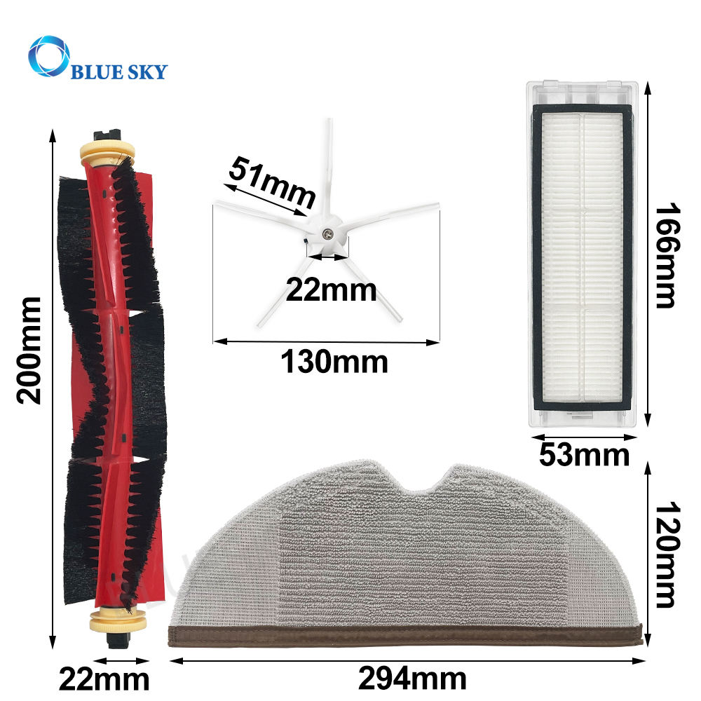 Roller Brush Side Brush Hepa Filter Mop Cloth Compatible with Xiaomi Roborock S5 S5Max S6 Robot Vacuum Cleaner Parts