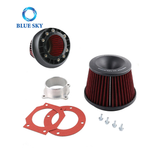 75mm Aluminum High Flow Air Intake Filter Customize Auto Filter