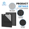 H13 HEPA activated carbon replacement filter compatible with Oneisall PP02 pet air purifier for pet hair dander and odor control