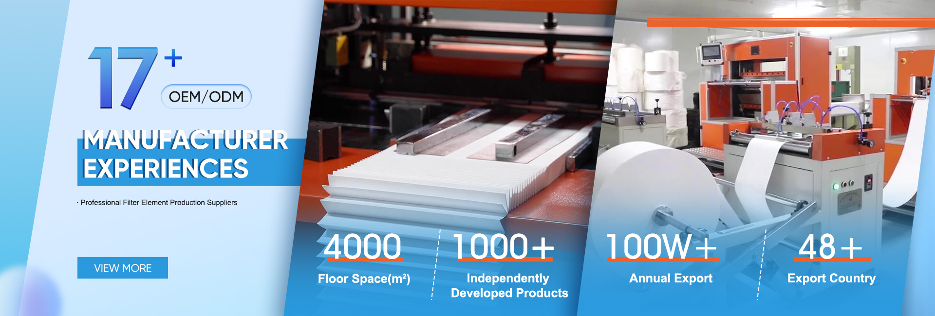 17 years experience professional China air filter manufacturer Blue Sky Filter