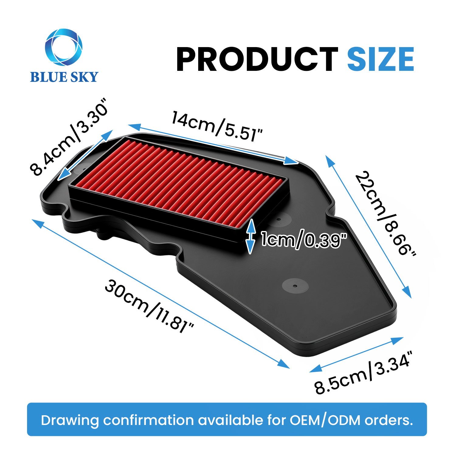 Motorcycle Air Filter Element Replacement Fit for Yamahas BWS 125 Intake Air Cleaner, High Flow Washable OEM Custom Available