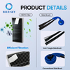 Robot vacuum accessory kit details showing main brush side brush HEPA filter mop pad and dust bag replacement parts