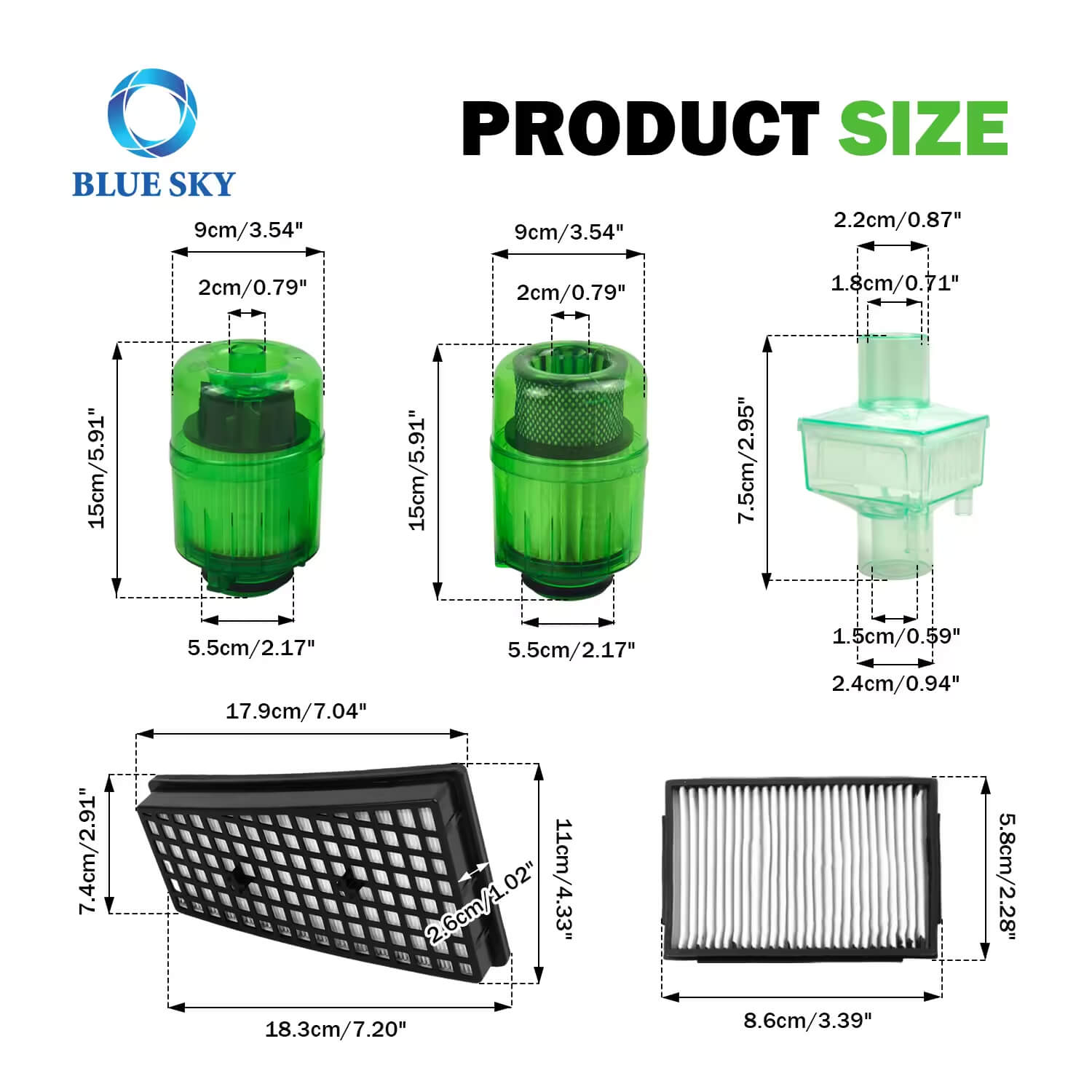 ULPA Filter Kit for Surgical Medical Smoke Evacuation System Size