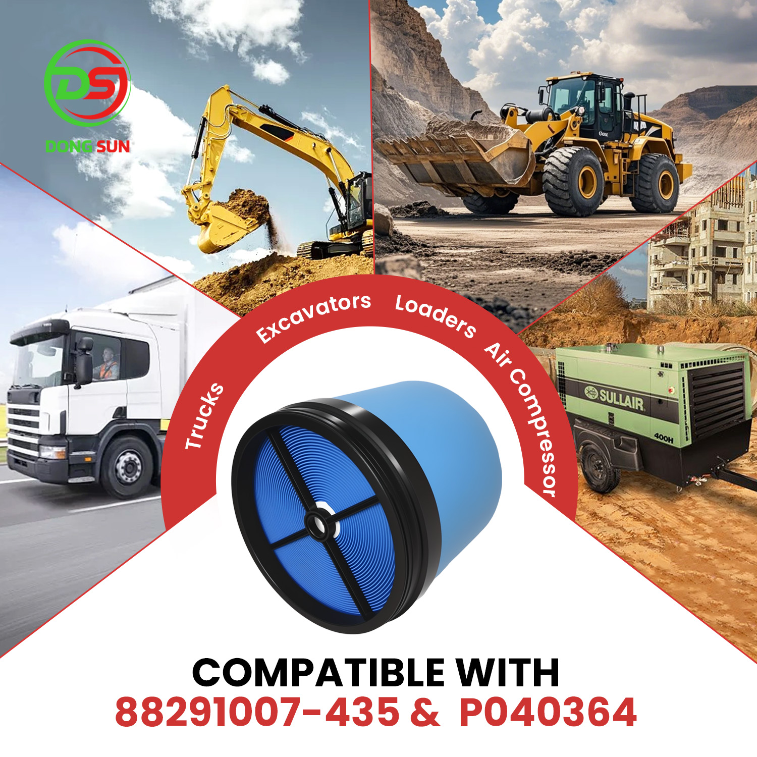 High-efficiency truck air filter replacement 1780-78080 P630752 for heavy-duty engine protection and air cleaning