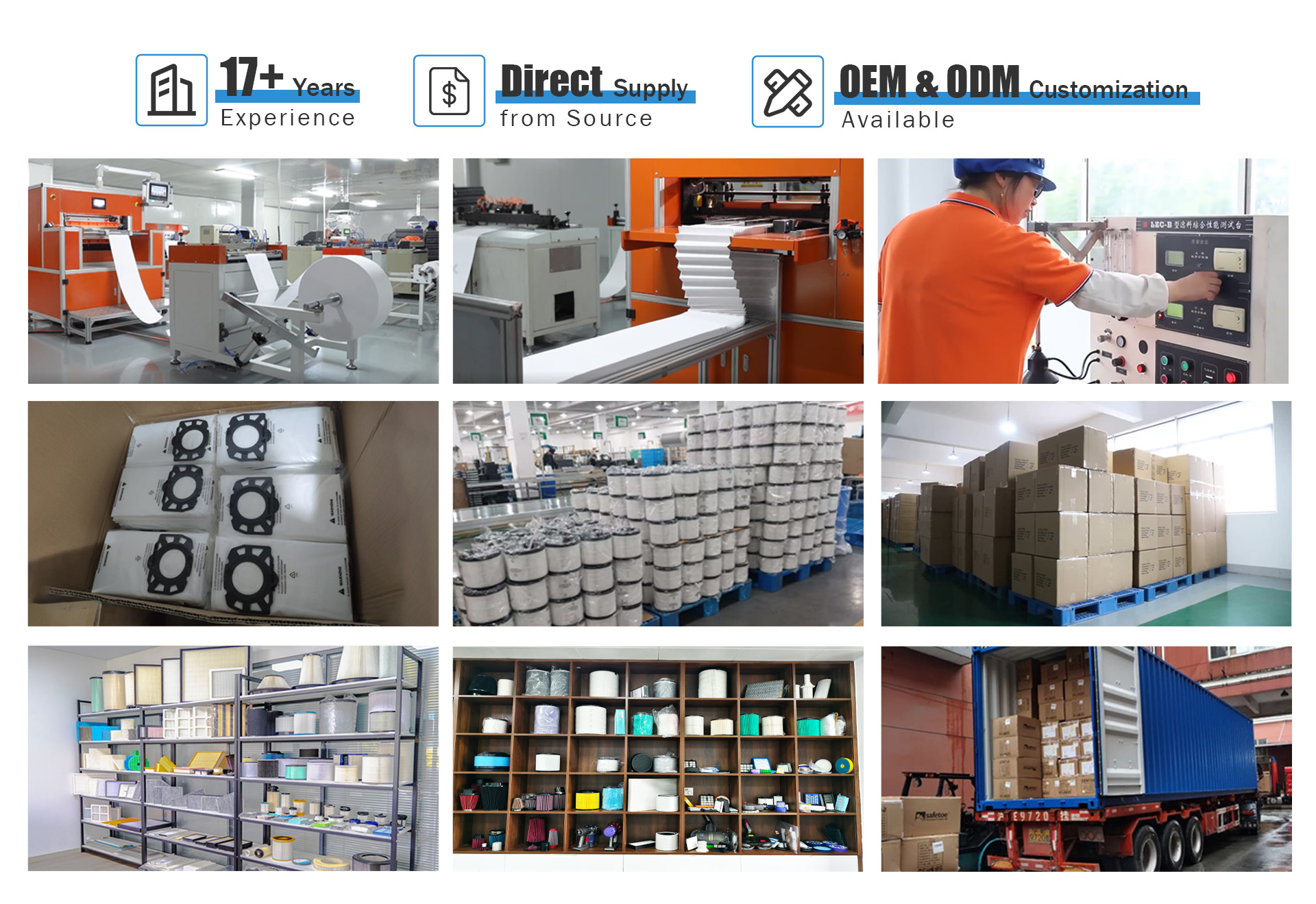 17 years experience filter supplier Blue Sky Filter