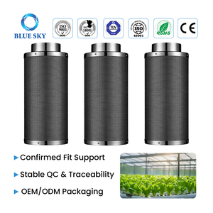 4 Inch Activated Carbon Filter for Grow Tent - 1200+ IAV Odor Control Inline Duct Filter 210 CFM