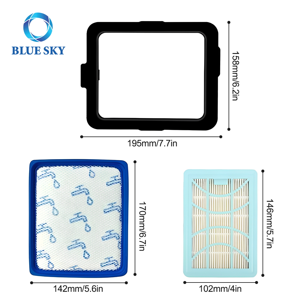 Size of Air Filter Set for Philips CP0616 FC9728 FC9730 FC9731 FC9732 Vacuum Cleaner